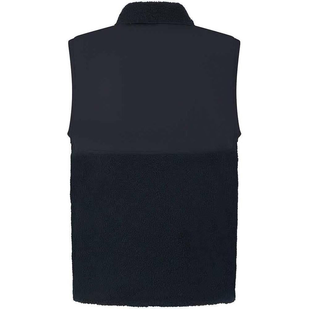 Navy - Back - Front Row Unisex Adult Sherpa Recycled Gilet