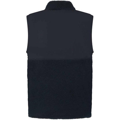 Navy - Back - Front Row Unisex Adult Sherpa Recycled Gilet