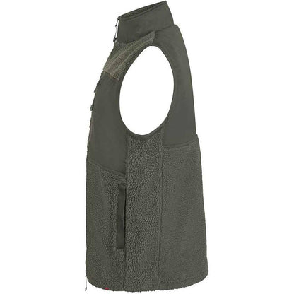 Dark Olive - Side - Front Row Unisex Adult Sherpa Recycled Gilet