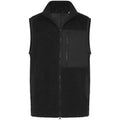 Black - Front - Front Row Unisex Adult Sherpa Recycled Gilet