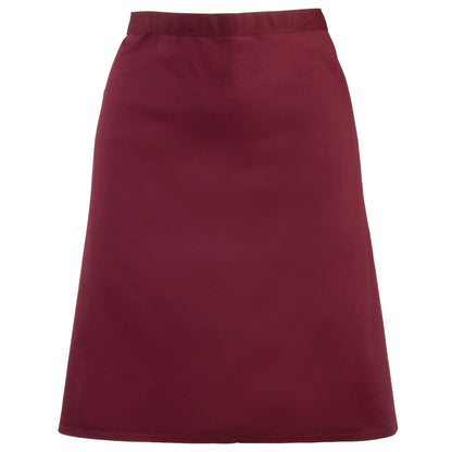 Burgundy - Front - Premier Ladies-Womens Mid-Length Apron
