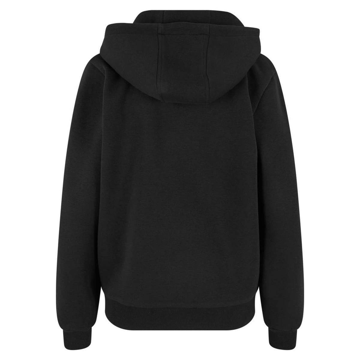 Black - Back - Build Your Brand Womens-Ladies Fluffy Full Zip Hoodie