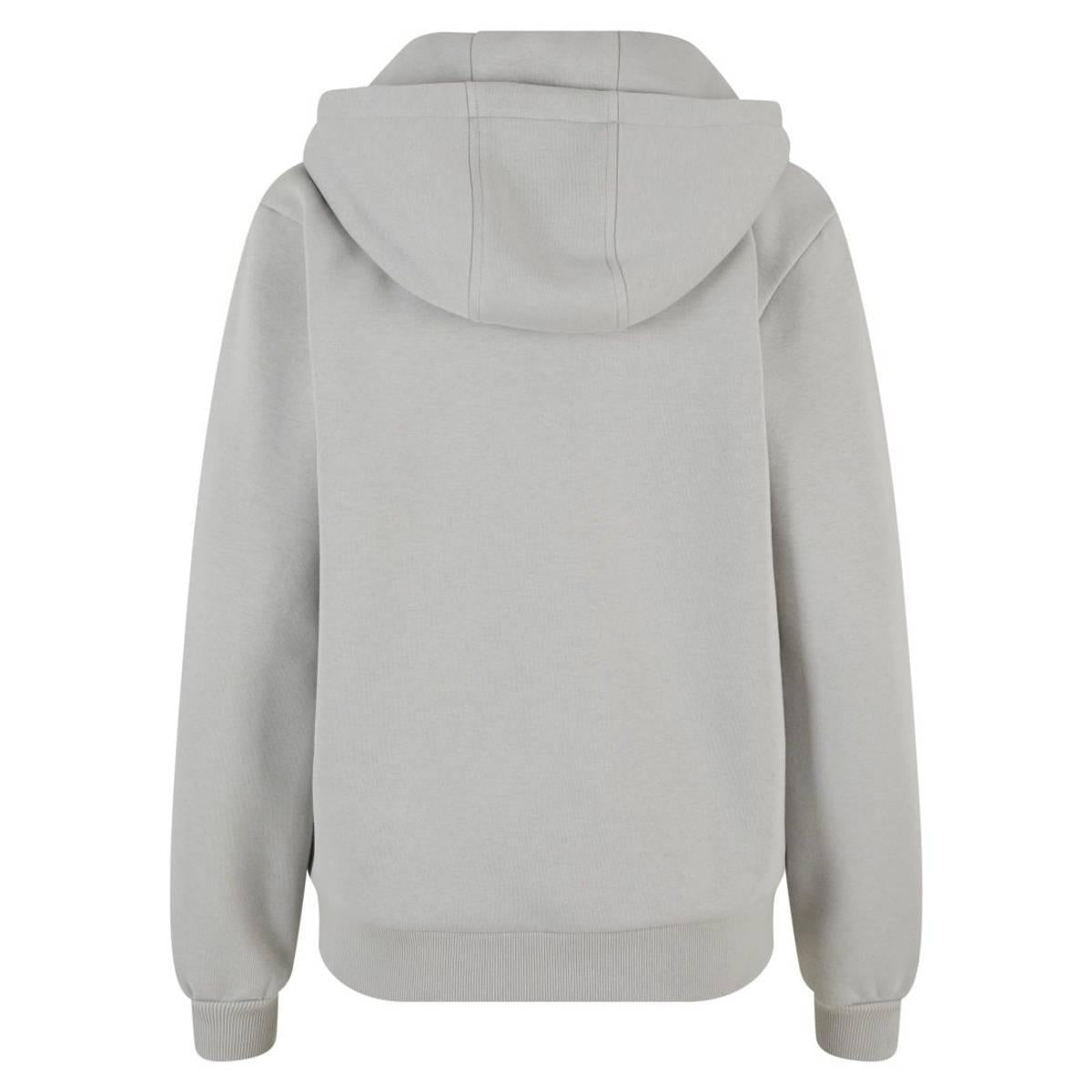 Light Asphalt - Back - Build Your Brand Womens-Ladies Fluffy Full Zip Hoodie