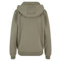 Pale Olive - Back - Build Your Brand Womens-Ladies Fluffy Full Zip Hoodie