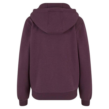 Plum Purple - Back - Build Your Brand Womens-Ladies Fluffy Full Zip Hoodie