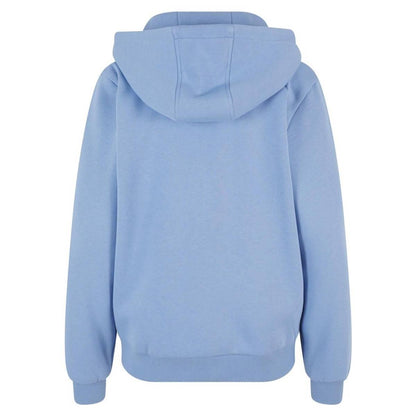 Powder Blue - Back - Build Your Brand Womens-Ladies Fluffy Full Zip Hoodie