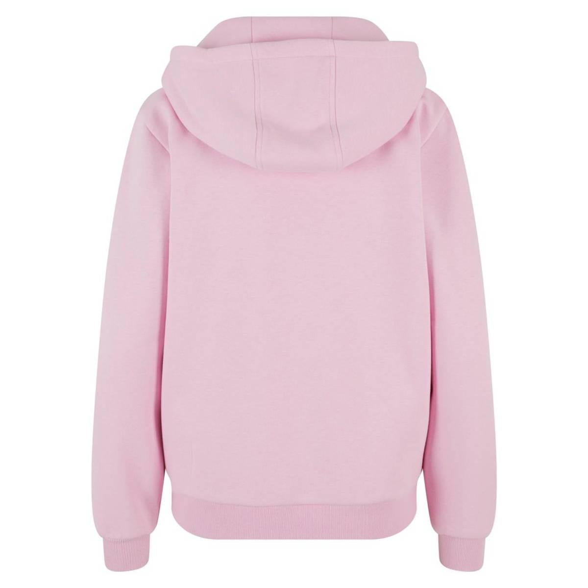 Soft Pink - Back - Build Your Brand Womens-Ladies Fluffy Full Zip Hoodie