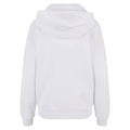 White - Back - Build Your Brand Womens-Ladies Fluffy Full Zip Hoodie