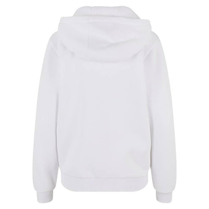 White - Back - Build Your Brand Womens-Ladies Fluffy Full Zip Hoodie