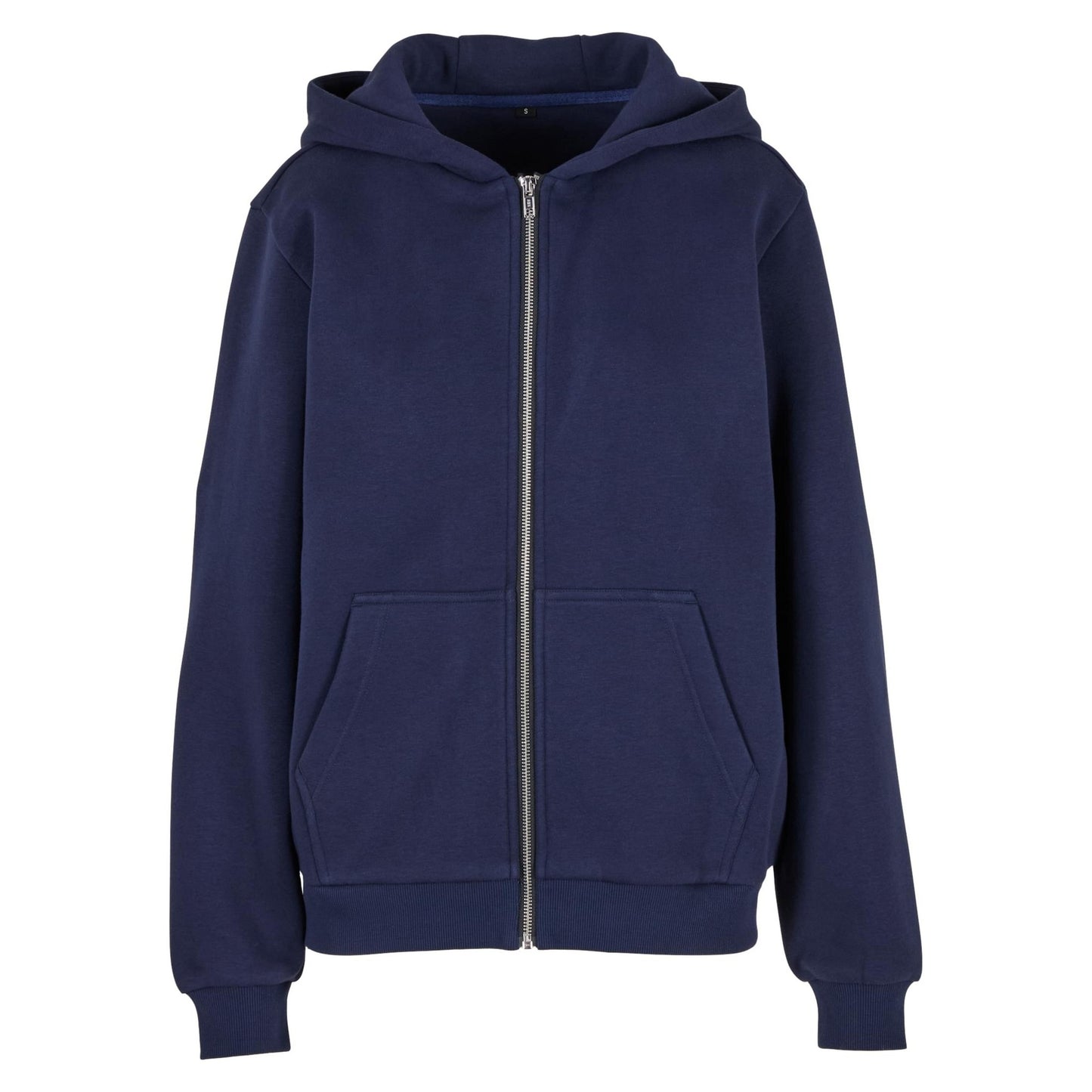 Navy - Front - Build Your Brand Womens-Ladies Fluffy Full Zip Hoodie
