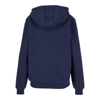 Navy - Back - Build Your Brand Womens-Ladies Fluffy Full Zip Hoodie