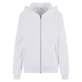 White - Front - Build Your Brand Womens-Ladies Fluffy Full Zip Hoodie