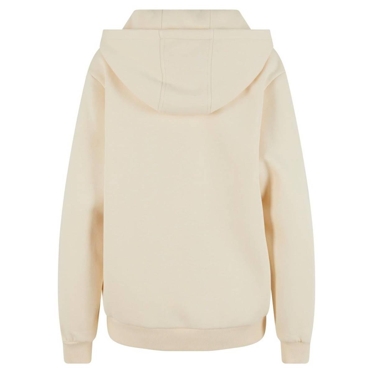White Sand - Back - Build Your Brand Womens-Ladies Fluffy Full Zip Hoodie