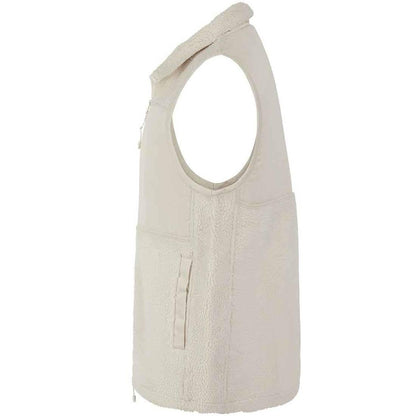 Natural - Side - Front Row Unisex Adult Sherpa Recycled Gilet
