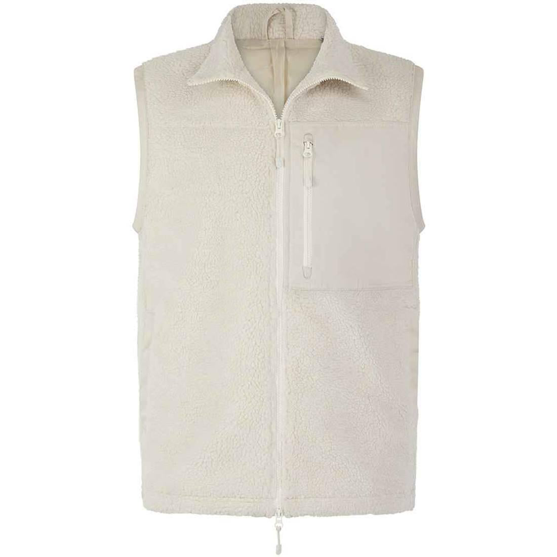 Natural - Front - Front Row Unisex Adult Sherpa Recycled Gilet
