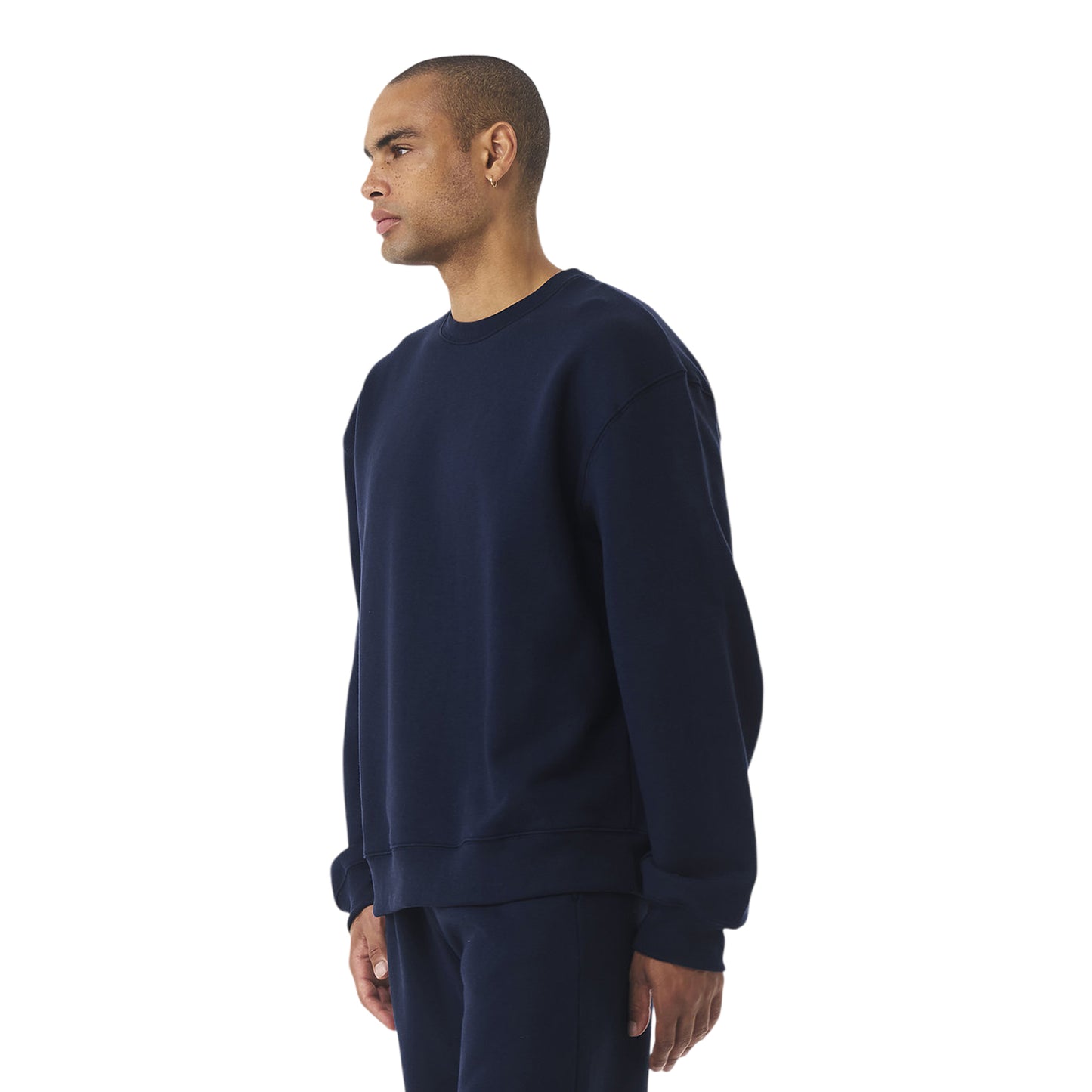 Navy - Side - Bella + Canvas Unisex Adult Heavyweight Crew Neck Sweatshirt