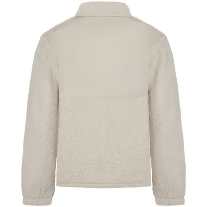 Natural - Back - Front Row Unisex Adult Sherpa Recycled Fleece Jacket