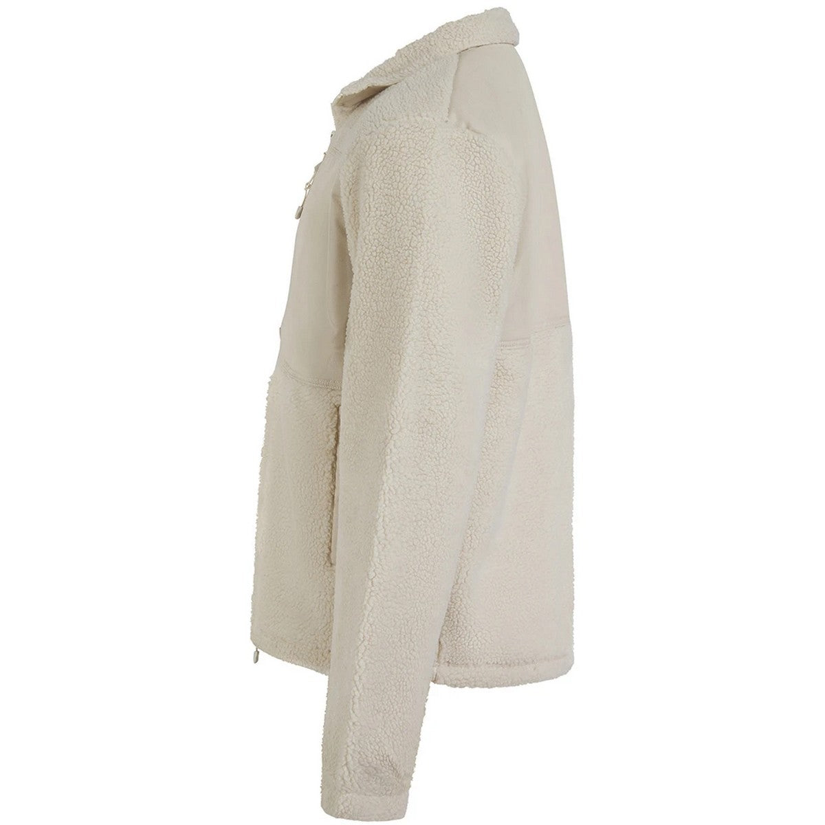 Natural - Side - Front Row Unisex Adult Sherpa Recycled Fleece Jacket