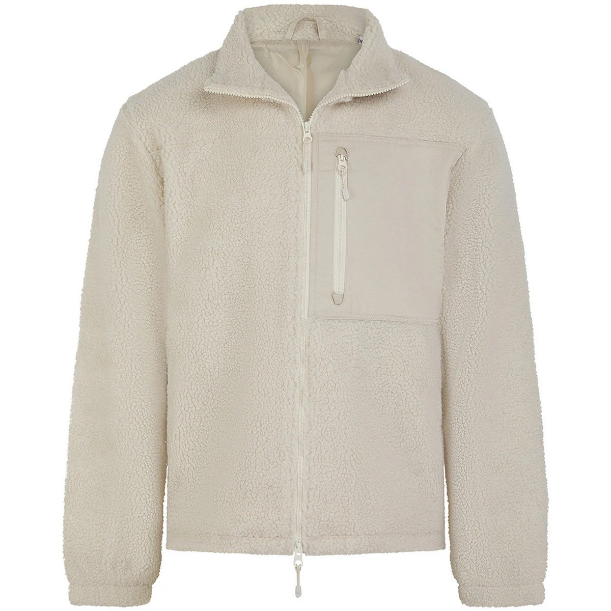 Natural - Front - Front Row Unisex Adult Sherpa Recycled Fleece Jacket