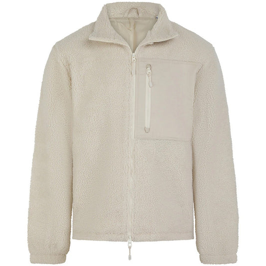 Natural - Front - Front Row Unisex Adult Sherpa Recycled Fleece Jacket