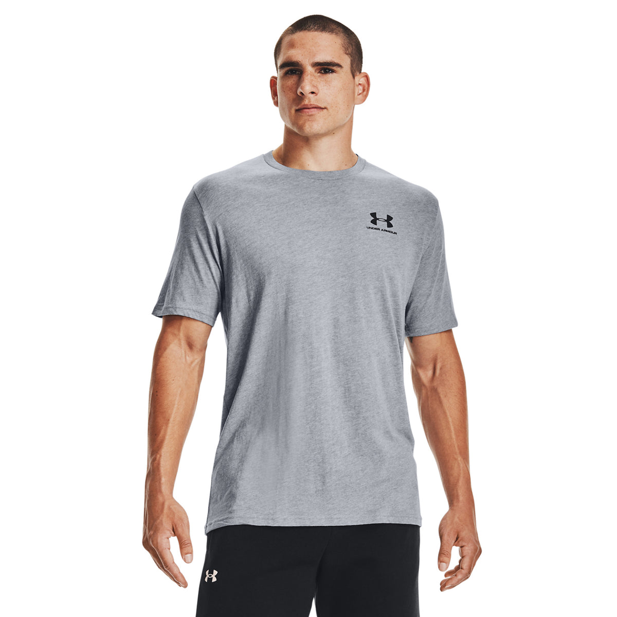 Light Steel Heather-Black - Side - Under Armour Mens Sportstyle Short-Sleeved T-Shirt