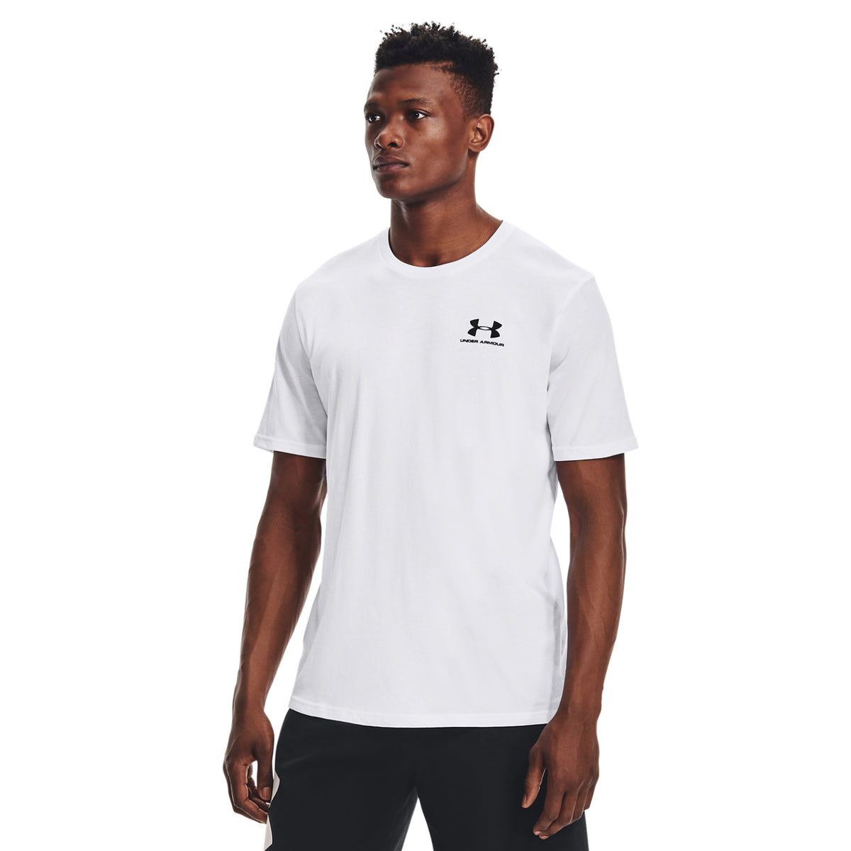 White-Black - Side - Under Armour Mens Sportstyle Short-Sleeved T-Shirt