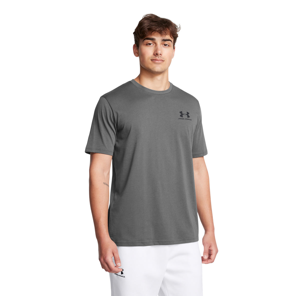 Castle Rock Grey-Black - Side - Under Armour Mens Sportstyle Short-Sleeved T-Shirt