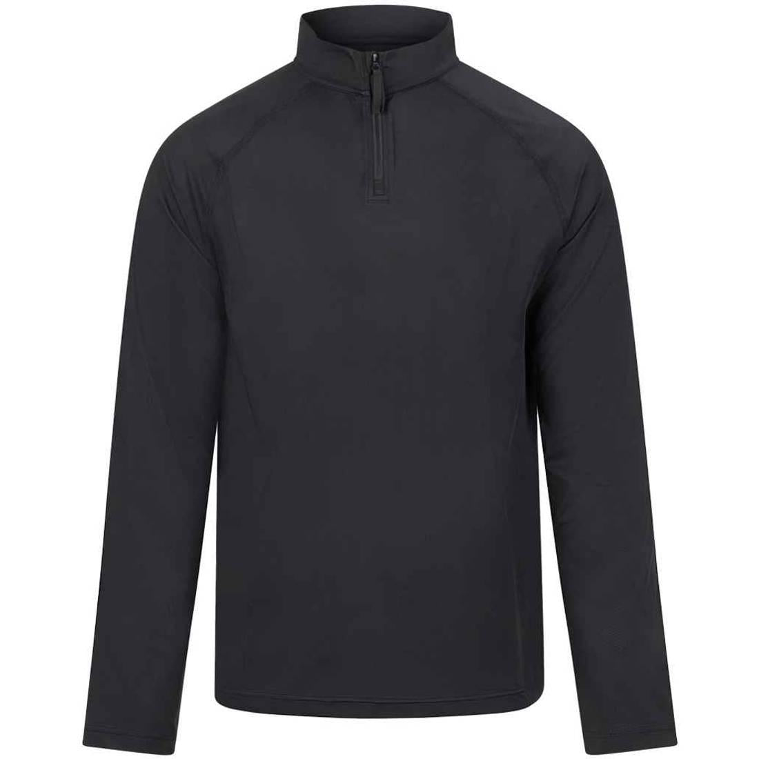 Jet Black - Front - AWDis Cool Mens Lightweight Quarter Zip Active Top