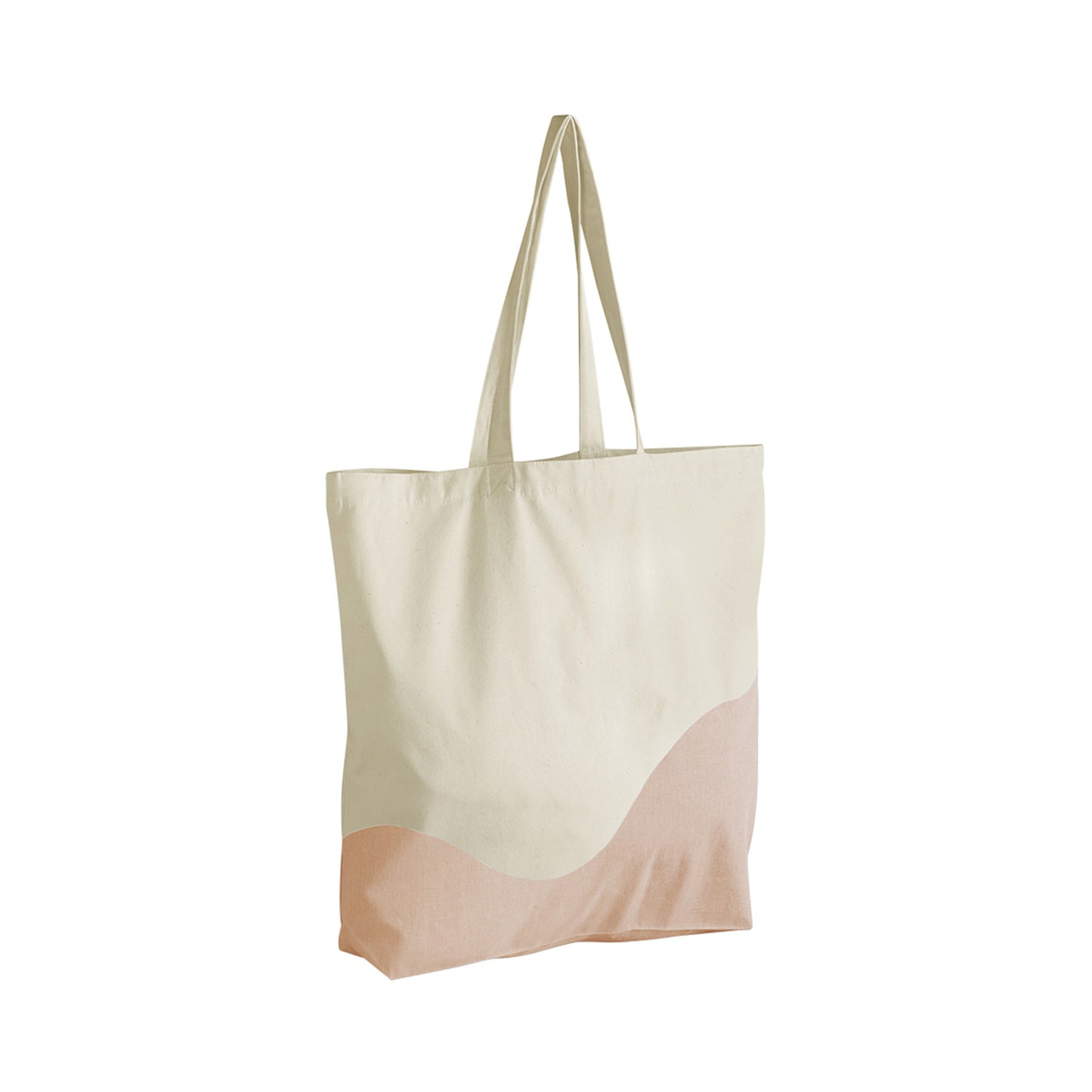 Natural-Peach - Front - Westford Mill Wave Pattern Maxi Tote Bag