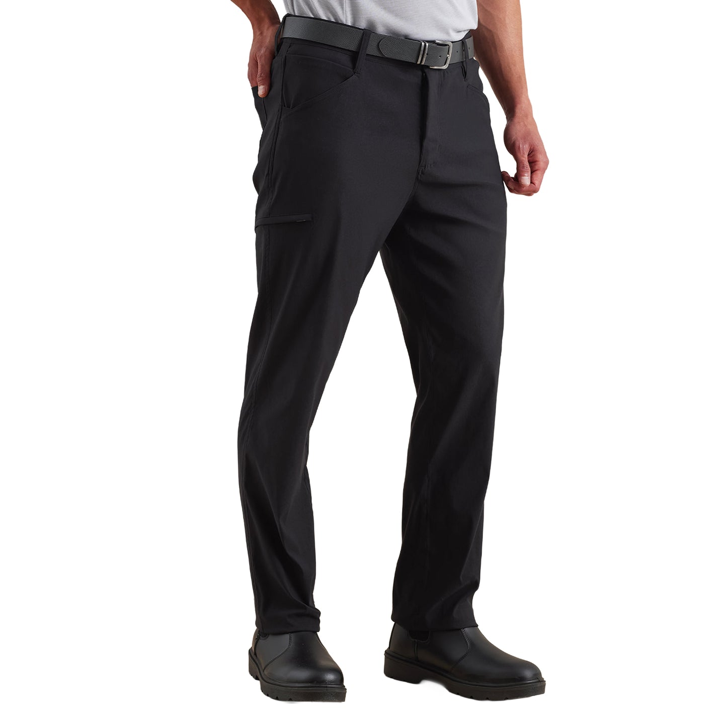 Black - Back - Premier Unisex Adult Adapt Stretchchecker Trousers