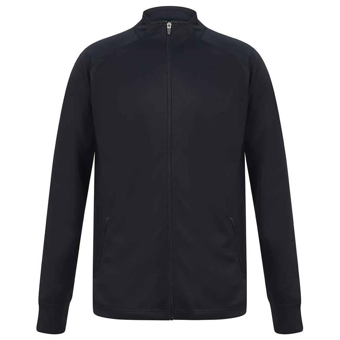 Navy - Front - Finden & Hales Unisex Adult Knitted Tracksuit Top