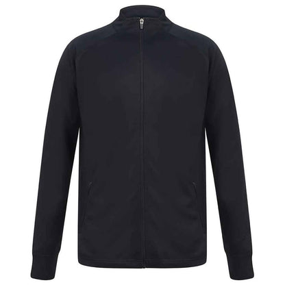 Navy - Front - Finden & Hales Unisex Adult Knitted Tracksuit Top