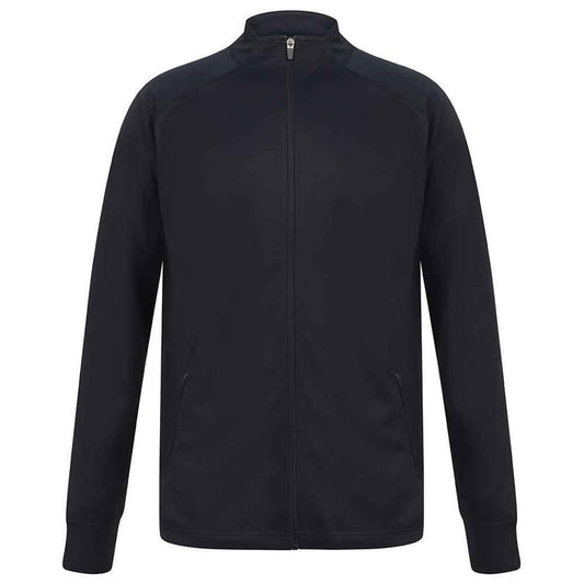 Navy - Front - Finden & Hales Unisex Adult Knitted Tracksuit Top