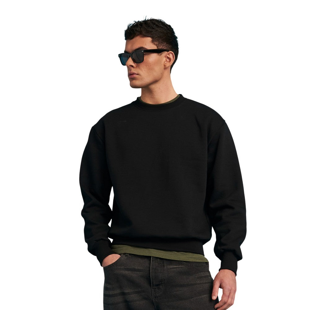 Deep Black - Side - Awdis Unisex Adult Signature Heavyweight Sweatshirt