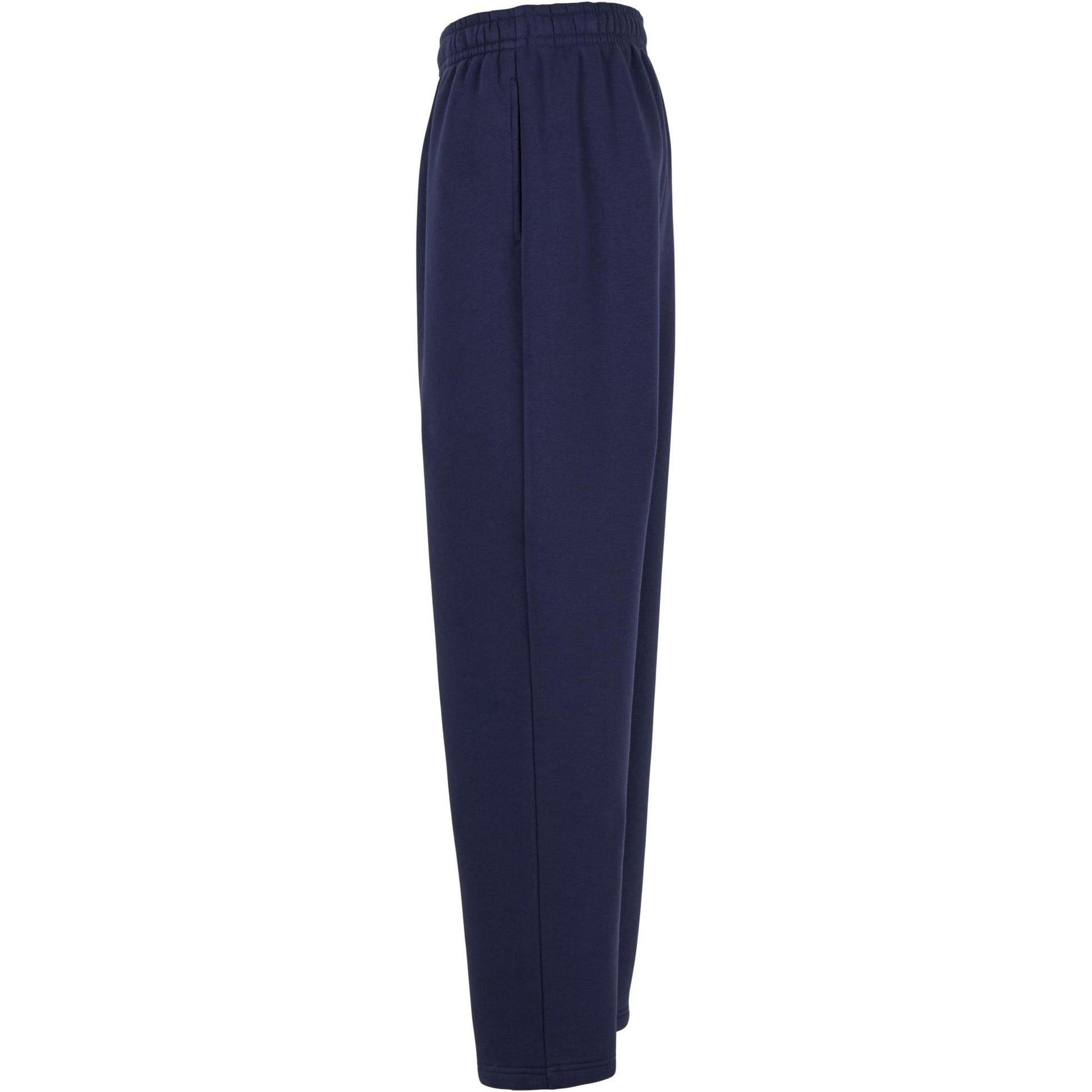 Navy - Side - Build Your Brand Unisex Adult Fluffy Jogging Bottoms