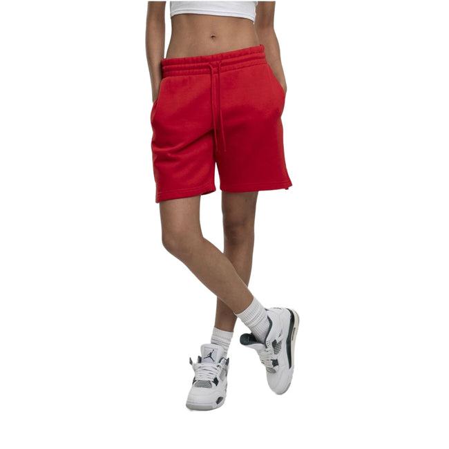 City Red - Side - Build Your Brand Womens-Ladies Basic Sweat Shorts
