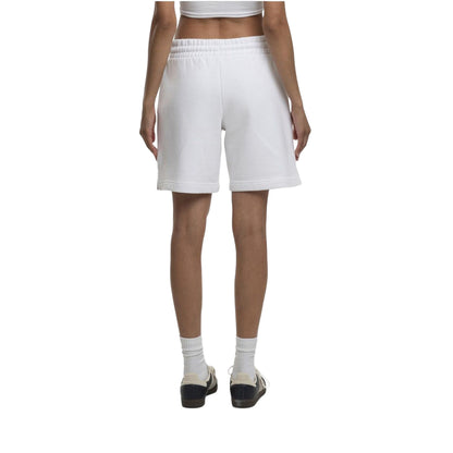 White - Back - Build Your Brand Womens-Ladies Basic Sweat Shorts