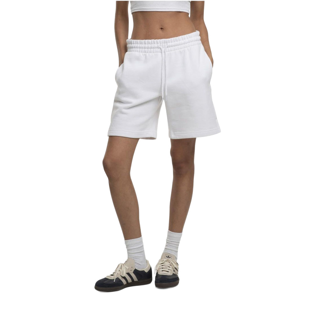 White - Side - Build Your Brand Womens-Ladies Basic Sweat Shorts
