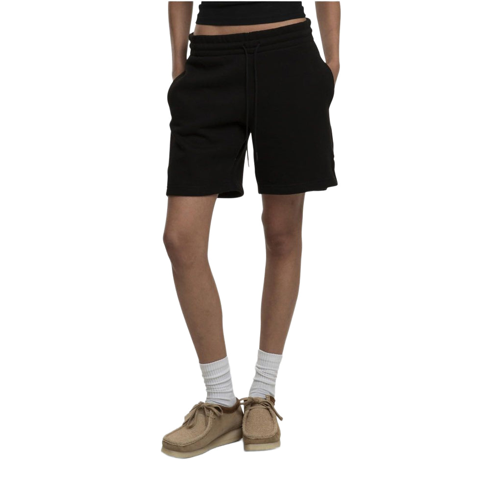 Black - Side - Build Your Brand Womens-Ladies Basic Sweat Shorts