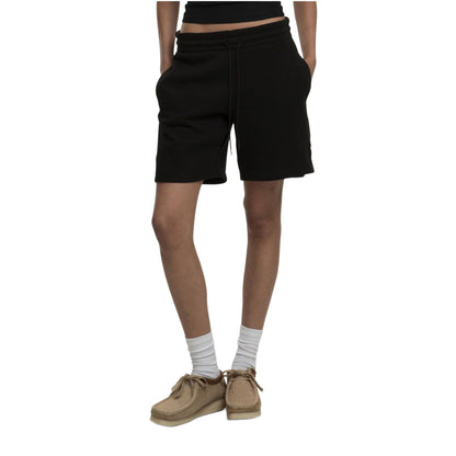 Black - Side - Build Your Brand Womens-Ladies Basic Sweat Shorts