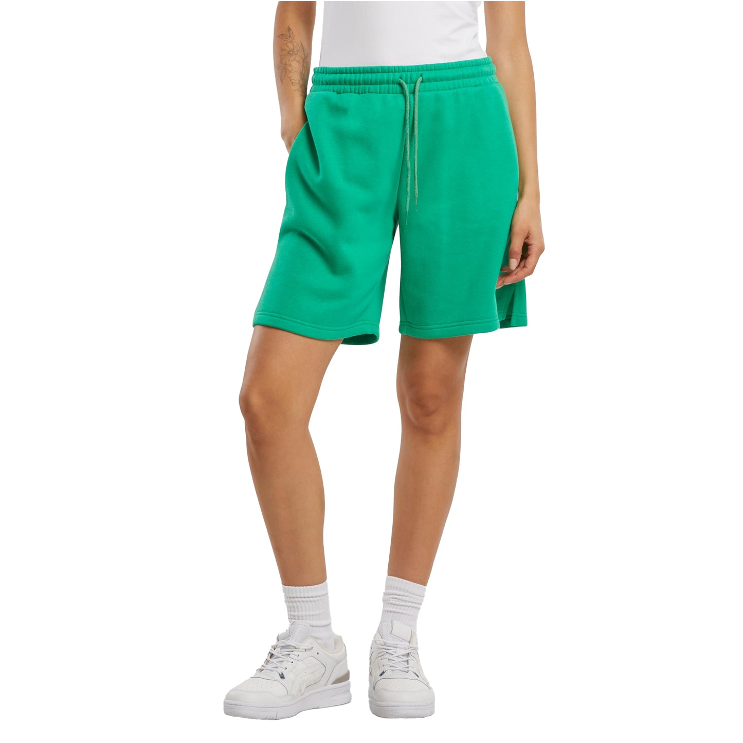 Grass Green - Front - Build Your Brand Womens-Ladies Basic Sweat Shorts
