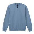 Stone Blue - Front - Gildan Unisex Adult Softstyle Midweight Quarter Zip Sweatshirt