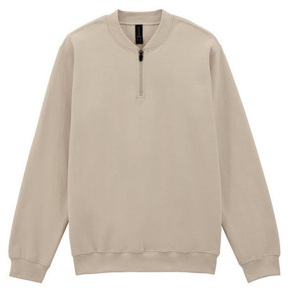 Sand - Front - Gildan Unisex Adult Softstyle Midweight Quarter Zip Sweatshirt