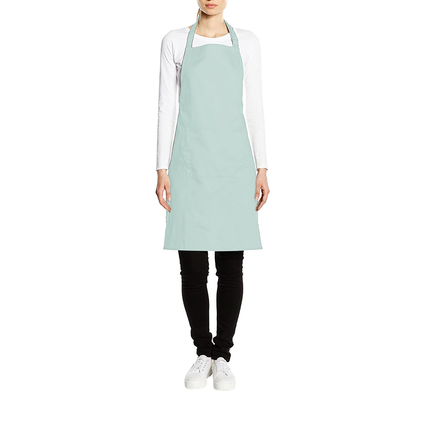 Aqua - Back - Premier Ladies-Womens Colours Bip Apron With Pocket - Workwear