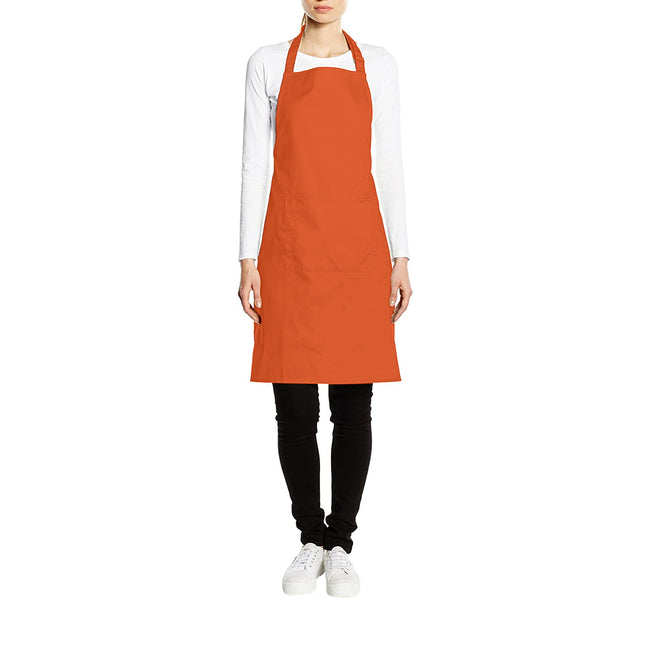 Orange - Back - Premier Ladies-Womens Colours Bip Apron With Pocket - Workwear
