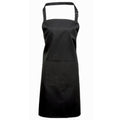 Black - Front - Premier Ladies-Womens Colours Bip Apron With Pocket - Workwear