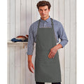 Dark Grey - Back - Premier Ladies-Womens Colours Bip Apron With Pocket - Workwear