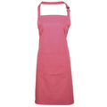 Fuchsia - Front - Premier Ladies-Womens Colours Bip Apron With Pocket - Workwear