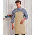 Khaki - Back - Premier Ladies-Womens Colours Bip Apron With Pocket - Workwear