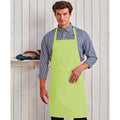 Lime - Back - Premier Ladies-Womens Colours Bip Apron With Pocket - Workwear